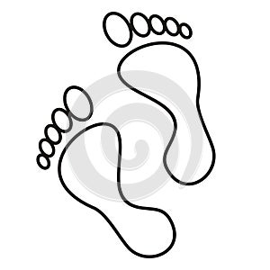 Two feet, contour drawing, vector icon