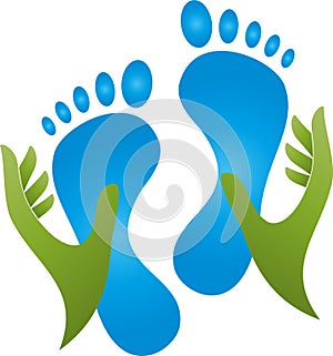 Two feet and two hands, foot care and massage logo