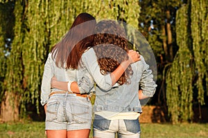 Two females in jeanswear