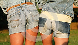 Two females in jeanswear