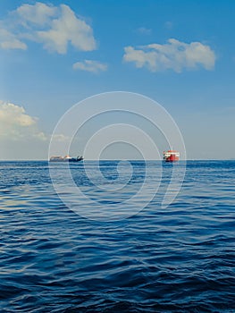 Two ferry in the ocean
