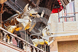 Flying Lions, Akash Bhairab Temple, Indra Chowk,Durbar Square,Kathmandu,Nepal photo