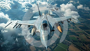 Two fighter jets flying in the sky