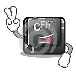 Two finger button f6 isolated in the mascot