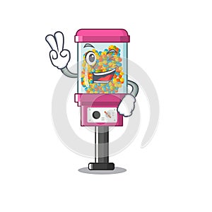 Two finger candy vending machine in a cartoon