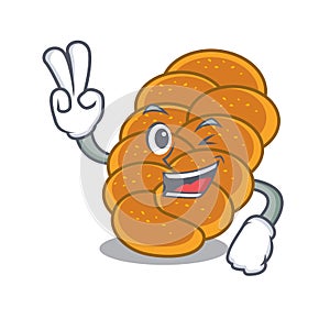 Two finger challah character cartoon style