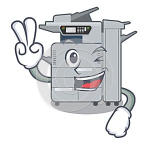 Two finger copier machine isolated in the cartoon
