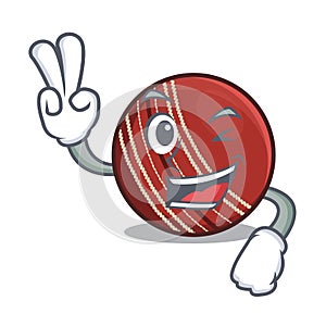 Two finger cricket ball isolated in the cartoon