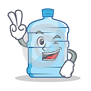 Two finger gallon character cartoon style