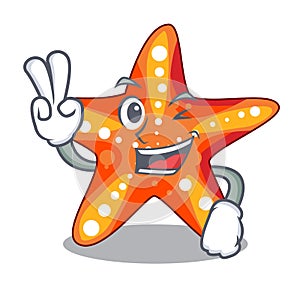 Two finger starfish in the cartoon shape funny