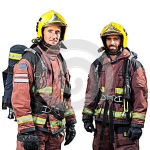 Two firemen isolated.