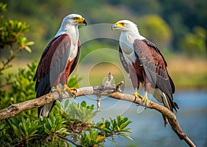fish eagles bickering
