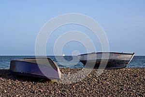 Two fishing boats and Atlantic ocean