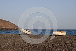 Two fishing boats and Atlantic ocean