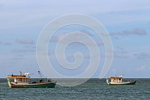 Two fishing boats off the coast of Brazil