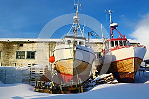 Two fishing vessels aground, Norway