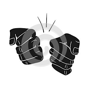 Two Fists Fist Bump Vector