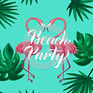 Two Flamingos Beach Party