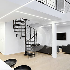 Two-floor and spacious apartment interior