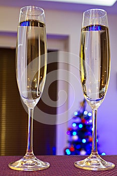 Two flutes of champagne for Happy New Year