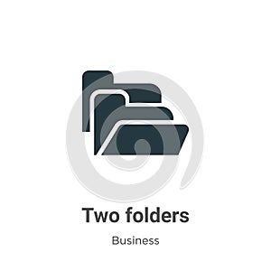 Two folders vector icon on white background. Flat vector two folders icon symbol sign from modern business collection for mobile photo