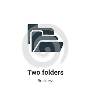 Two folders vector icon on white background. Flat vector two folders icon symbol sign from modern business collection for mobile