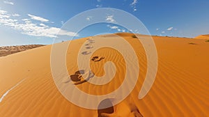 Two Footprints in Desert Sand