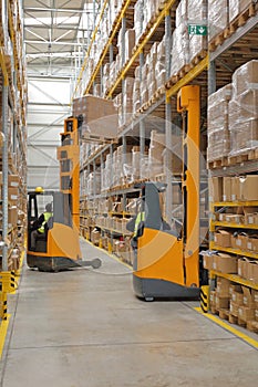 Two Forklifts Warehouse