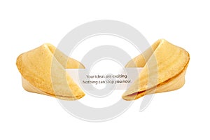 Two fortune cookie with slip ideas prediction