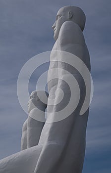 Two of four huge White Men statues, Esbjerg, Denmark photo