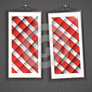 Two Frames Of Picture On A Striped Old Wall