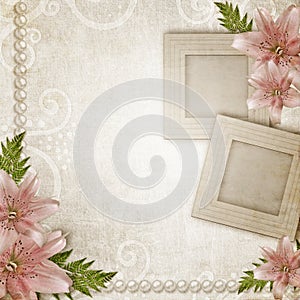 Two frames with pink lily