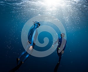 Two freedivers