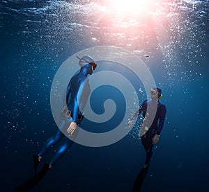 Two freedivers