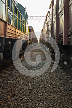 Between two freight trains