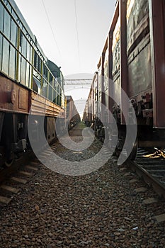 Between two freight trains