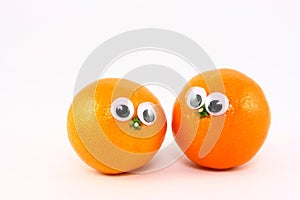 Two Fresh Fruits With Wiggly Eyes photo