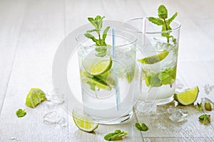 Two fresh mojitos cocktail