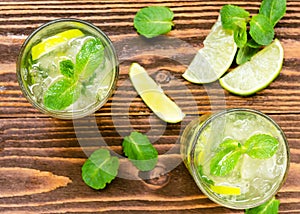 Two fresh mojitos cocktail