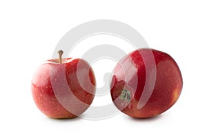 Two fresh red Gala apples isolated on white background. Clipping path