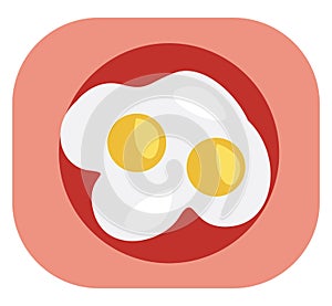 Two fried eggs, icon