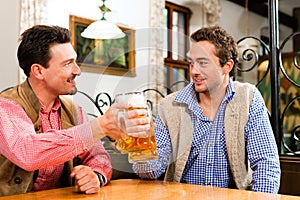 Two friends in Bavarian pub