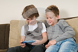 Two friends on a computergame