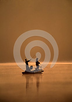 Two Friends Fishing