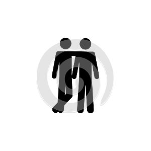 Two friends icon. Simple glyph, flat vector of People icons for UI and UX, website or mobile application