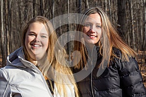 Two friends outdoor at fall