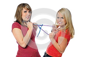 Two friends posing together