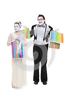 Two funny mimes go shopping