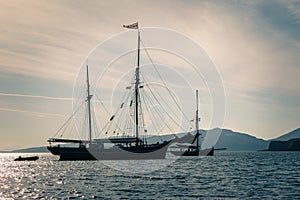 Two Gaff Rigged boats photo