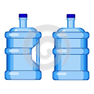 Two gallon water bottles with and without handle